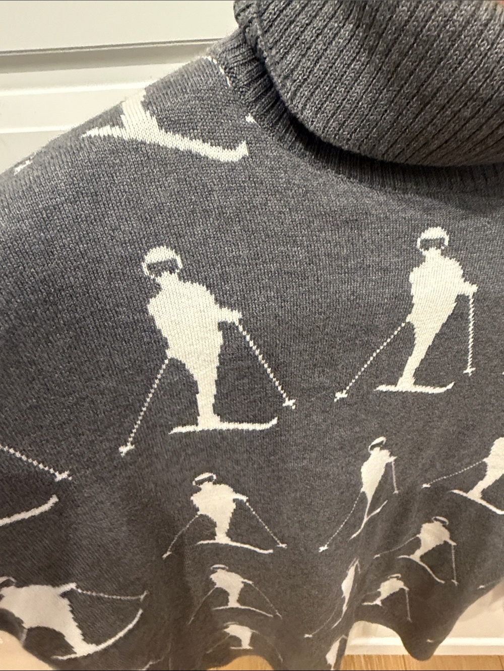 Alp N Rock Gray and White Ski-Print Turtleneck Sweater - Picture 4 of 6